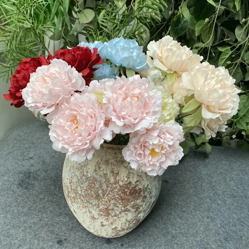 Artificial Peony Bouquet Realistic Artificial Peony Bundle for Home Decor Wedding Centerpieces Floral Arrangements Uv Resistant