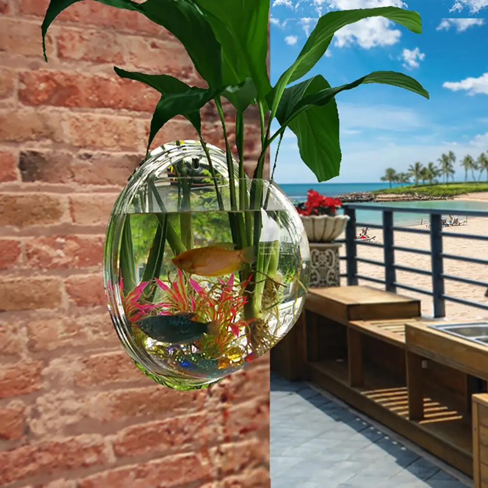 Tank Fish Decor Home Decor Home Hanging Flower Pot Glass Ball Vase Terrarium Wall Aquarium Container Hanging Glass Vase For Deco