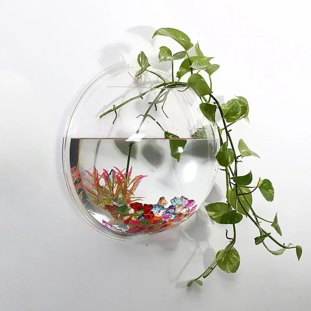 Tank Fish Decor Home Decor Home Hanging Flower Pot Glass Ball Vase Terrarium Wall Aquarium Container Hanging Glass Vase For Deco