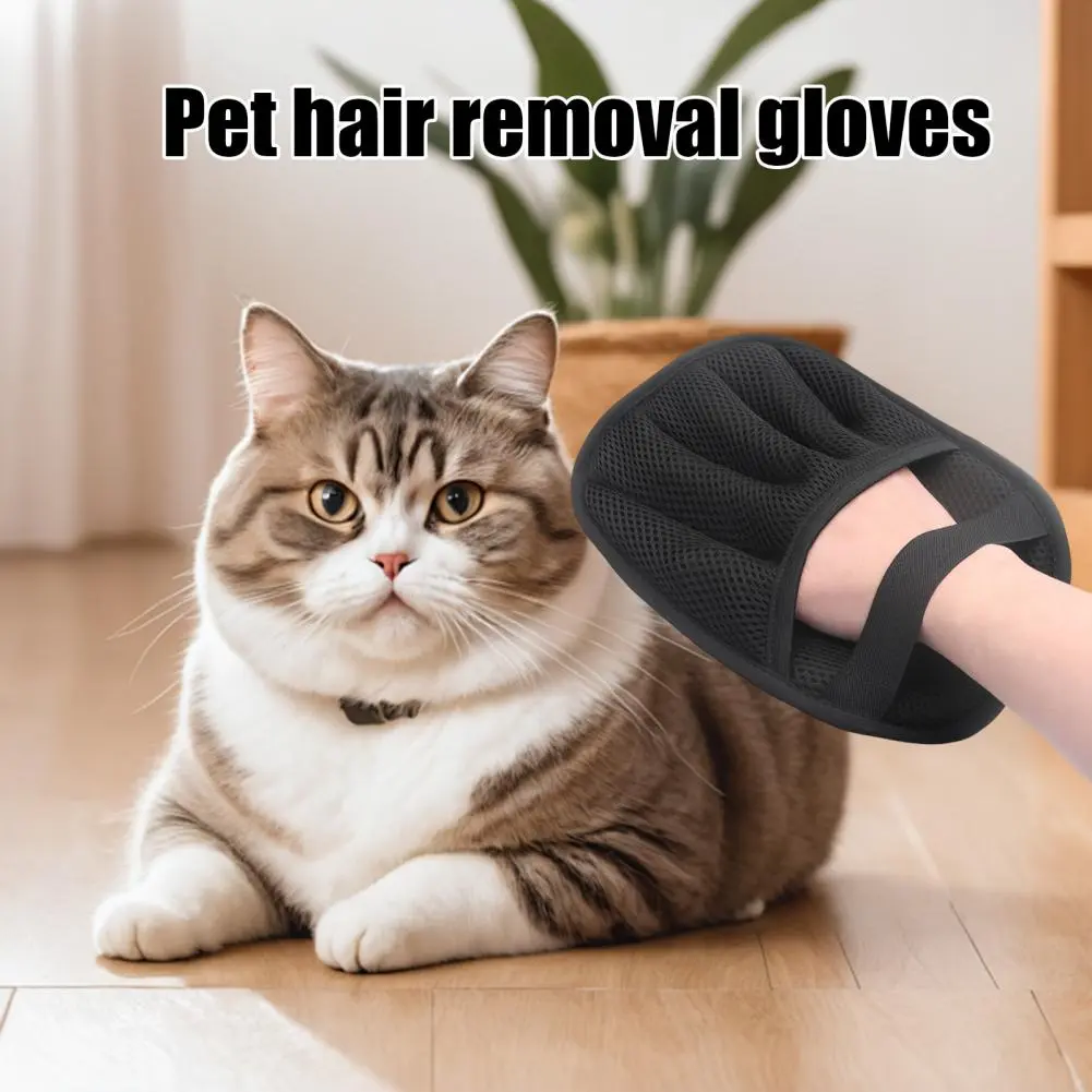 Breathable Mesh Pet Grooming Gloves Dual-sided Pet Hair Remover Gloves for Furniture Car Seats for Deshedding for Cats