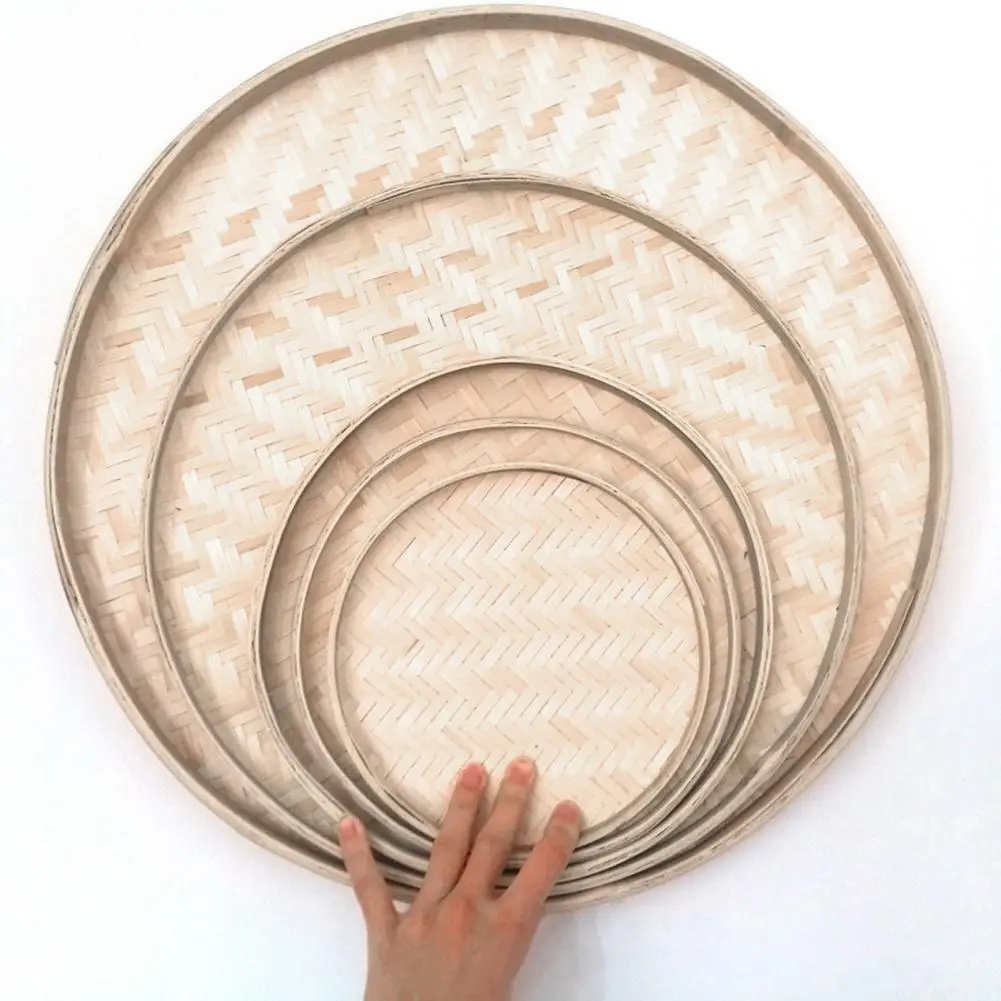 Practical Tea Sieve Lightweight Round Handcraft Multipurpose Weaving Bamboo Sieve  Food Sieve Space-saving