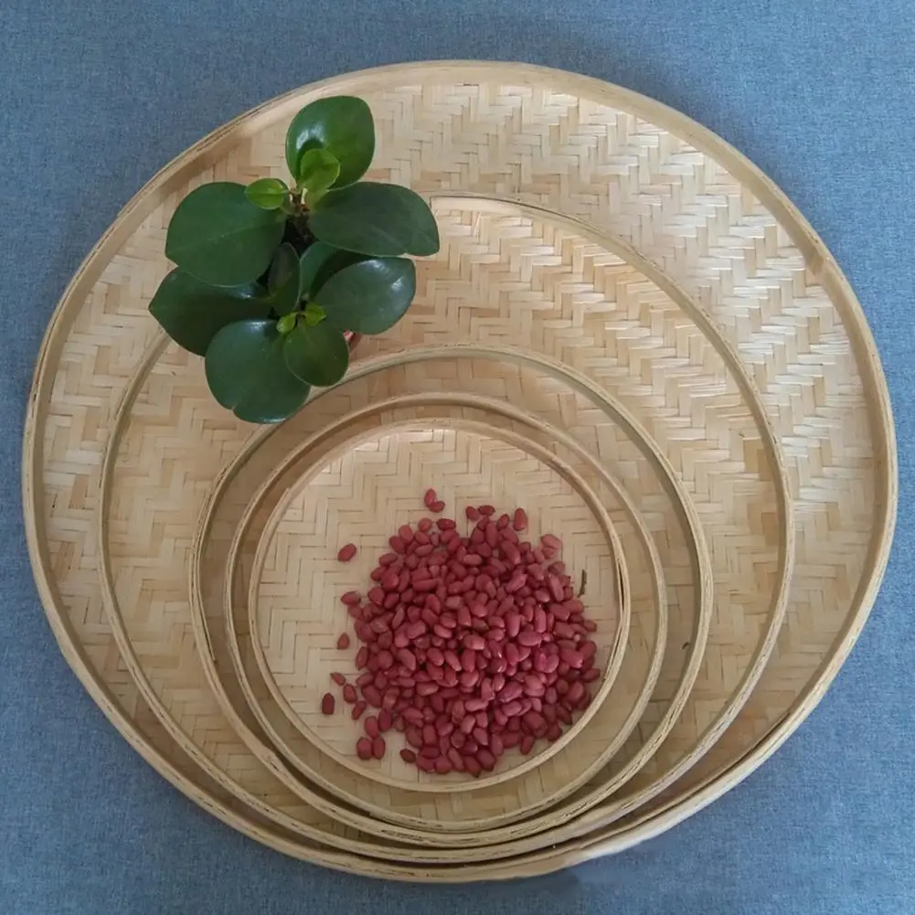 Practical Tea Sieve Lightweight Round Handcraft Multipurpose Weaving Bamboo Sieve  Food Sieve Space-saving