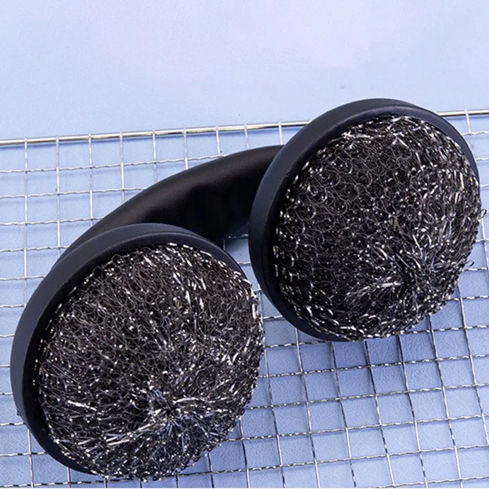 Stain Removal Brush Ergonomic Stainless Steel Wire Brush Set for Kitchen Bbq Two Steel Wire Ball Brushes with for Cookware