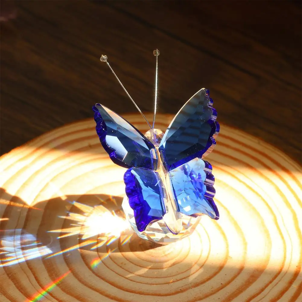 Butterfly-themed Decoration Sparkling Butterfly Figurine for Desk Shelf Prismatic Butterfly Ornament for Bookcase Collectible