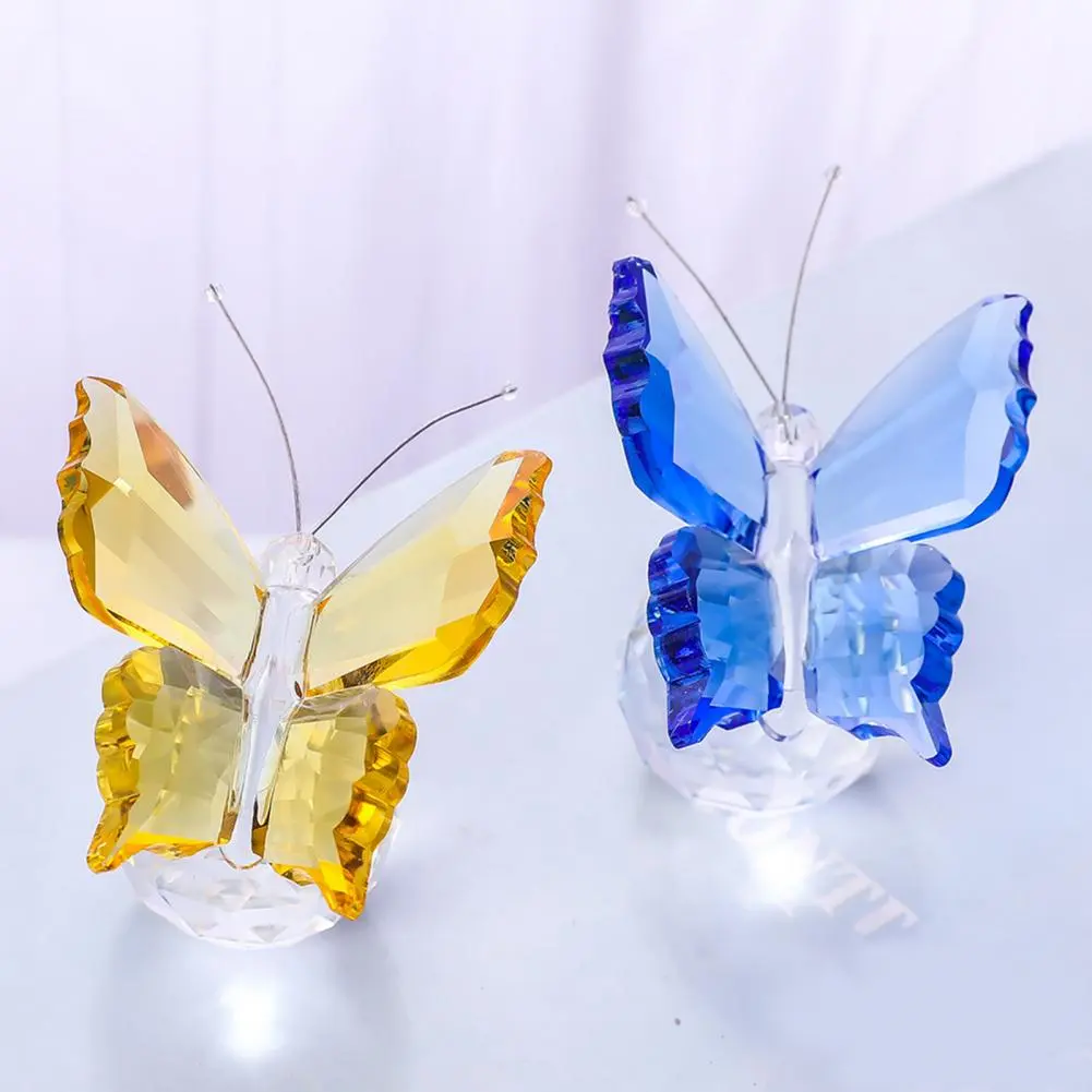 Butterfly-themed Decoration Sparkling Butterfly Figurine for Desk Shelf Prismatic Butterfly Ornament for Bookcase Collectible
