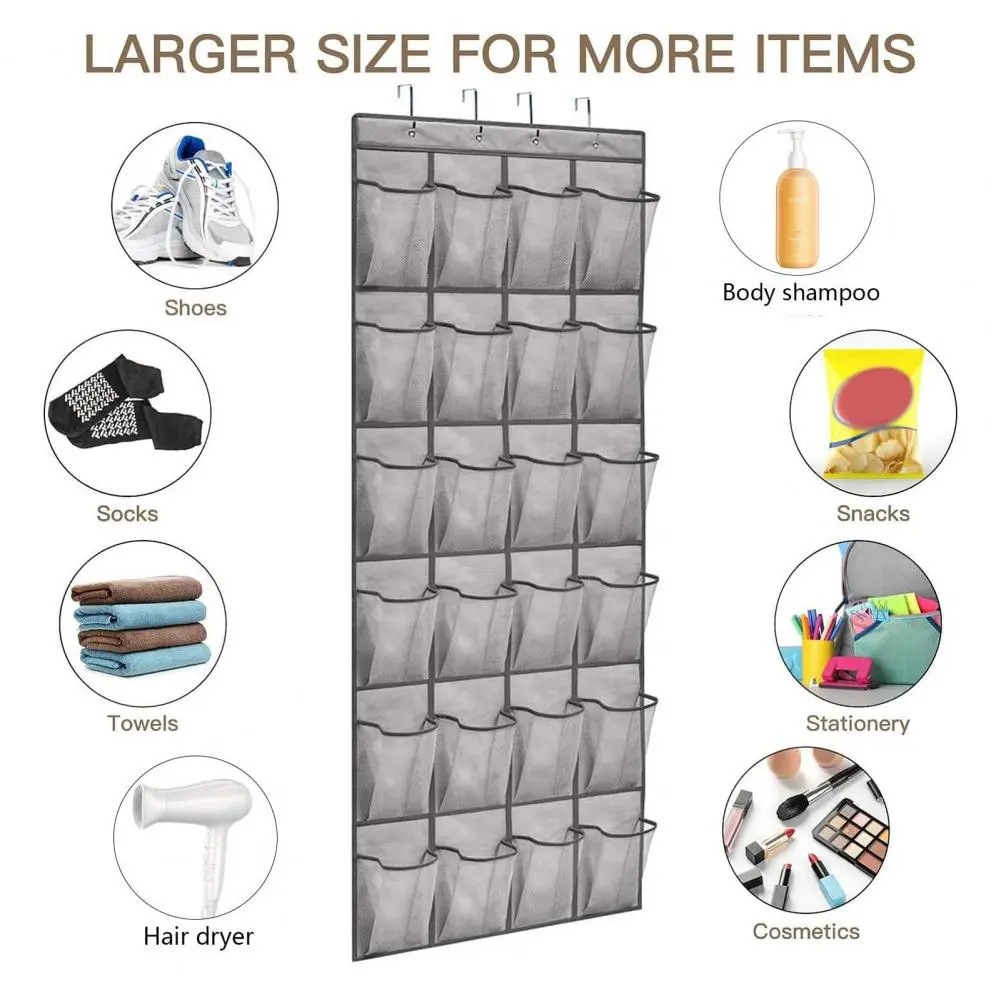 Washable Shoe Rack Multi-layer Shoe Rack Storage Bag with Transparent Grids Hand-washable Organizer for Shoes Oxford for 12/24