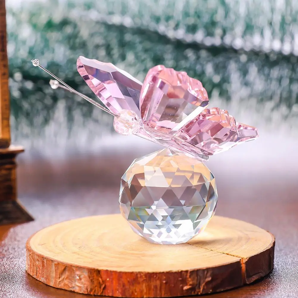 Butterfly-themed Decoration Sparkling Butterfly Figurine for Desk Shelf Prismatic Butterfly Ornament for Bookcase Collectible