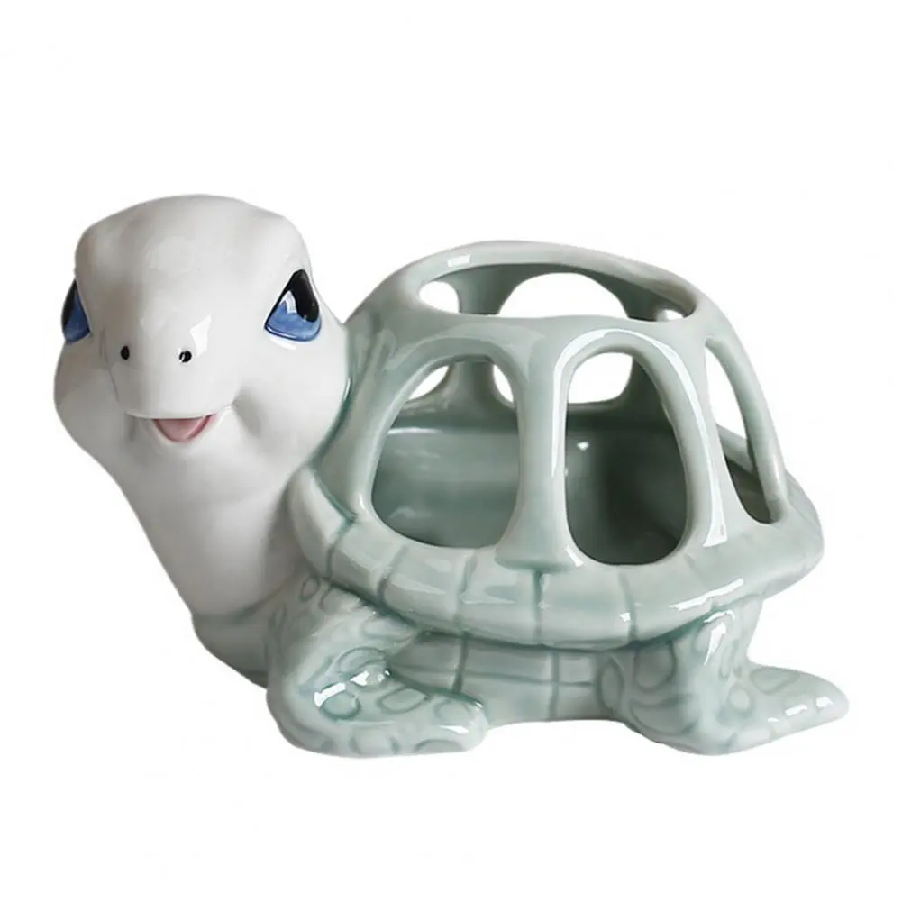 Turtle Shaped Flower Pot Ceramic Turtle Planter with Drainage Hole for Indoor/outdoor Use Cute Decor for Herbs Cactus S Drainage