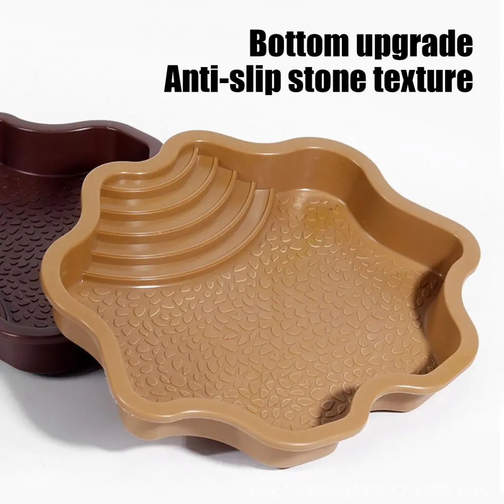 Spacious Turtle Bath Bowl Bathing Pool with Ramp Feeding Dish Water Bowl for Lizard Gecko Snake Turtle Bearded for Healthy