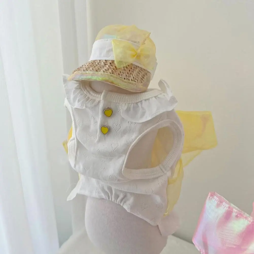 Neck Button Pet Dress Summer Dog Princess Dress with Bow for Small Medium Dogs Cats Pet Outfit Bow Dresses Pet Clothing Dog Cat