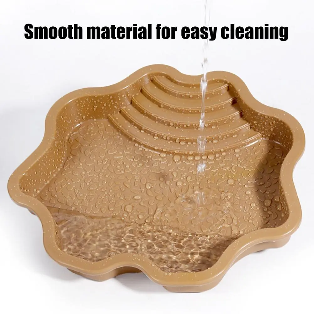 Spacious Turtle Bath Bowl Bathing Pool with Ramp Feeding Dish Water Bowl for Lizard Gecko Snake Turtle Bearded for Healthy