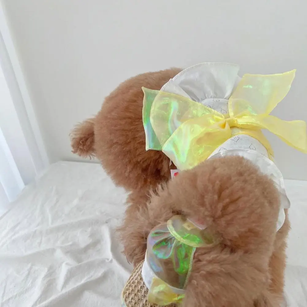 Neck Button Pet Dress Summer Dog Princess Dress with Bow for Small Medium Dogs Cats Pet Outfit Bow Dresses Pet Clothing Dog Cat