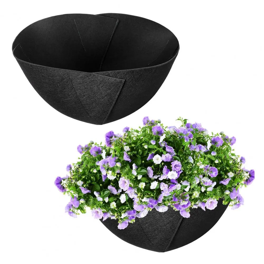 Durable Felt Fabric Planter Insert Felt Flower Pot Liner Replacement for Hanging Baskets Outdoor Plant Basket Insert for Plants