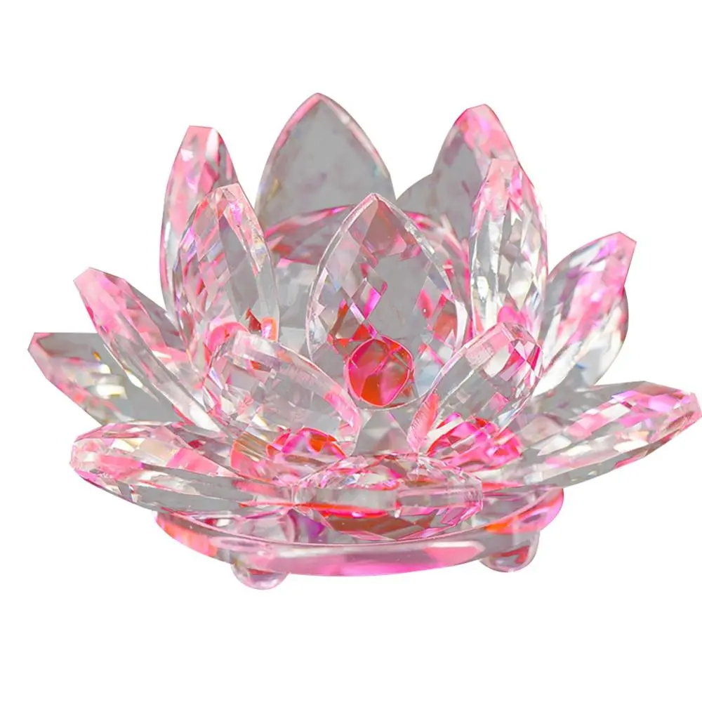 Decor Wedding Artificial Quartz Crystal Lotus Flower Figurine Party Souvenir
