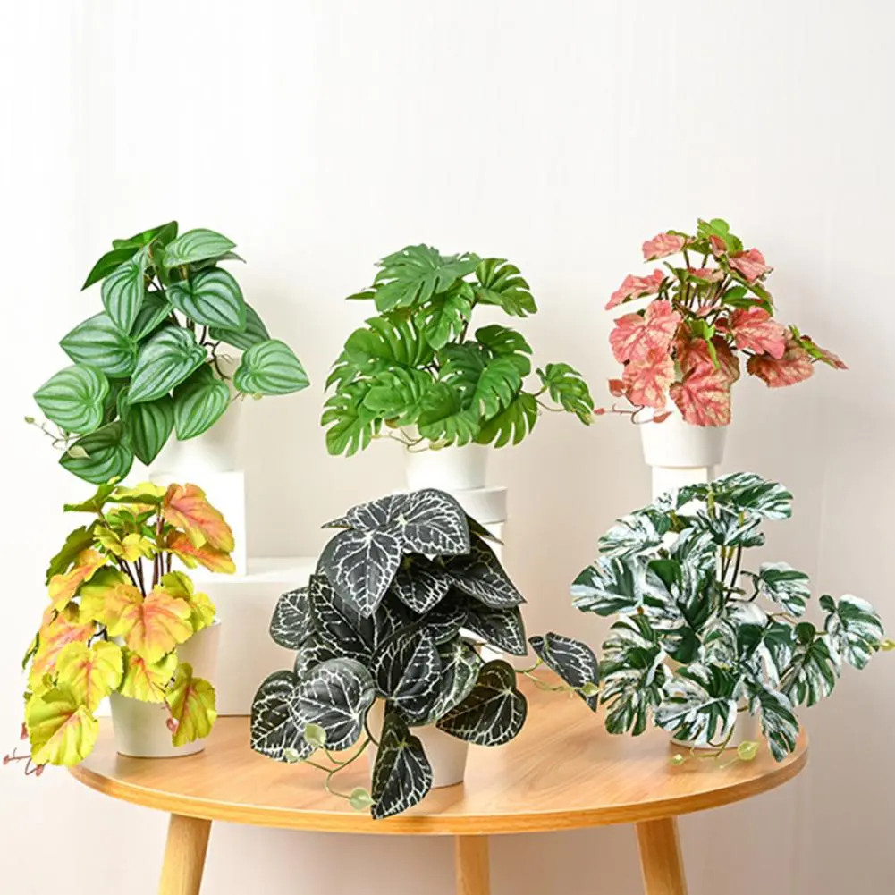 Realistic Fake Leaves for Vase Faux Begonia Leaves Ivy Plants for Indoor Outdoor Floral Arrangements Artificial Green for Vase