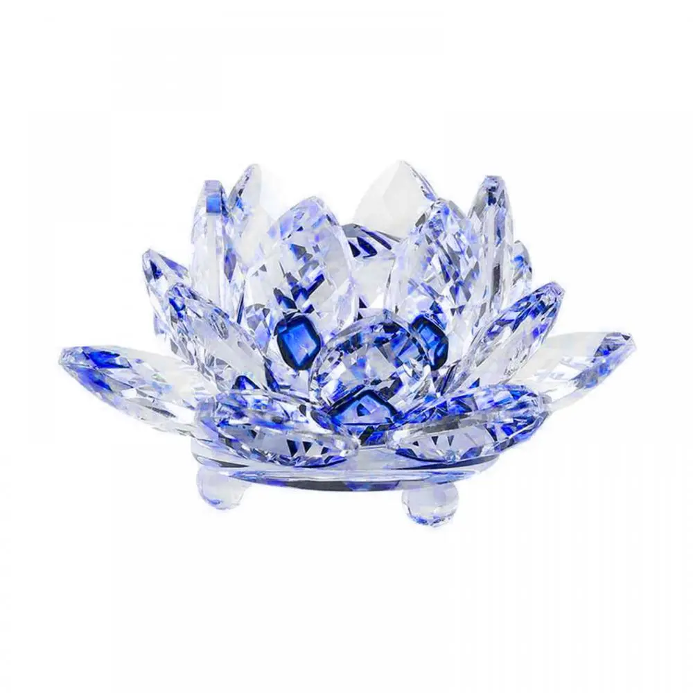 Decor Wedding Artificial Quartz Crystal Lotus Flower Figurine Party Souvenir