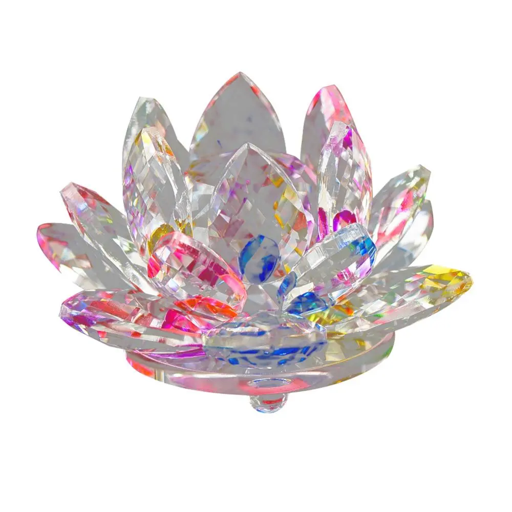 Decor Wedding Artificial Quartz Crystal Lotus Flower Figurine Party Souvenir