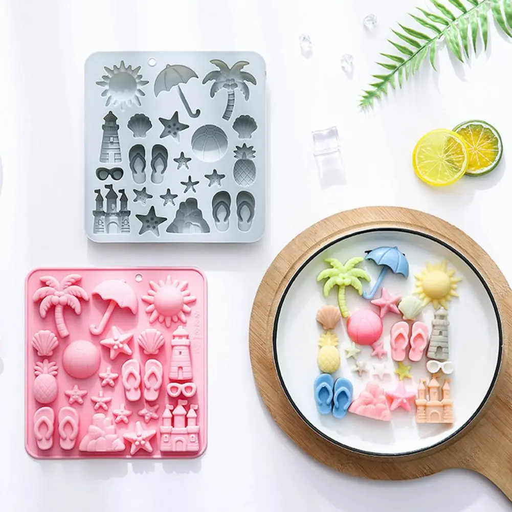 Hawaii Beach Silicone Mold Tropical Summer Ocean Theme Silicone Chocolate Molds for Candy Making for Beach for Chocolate