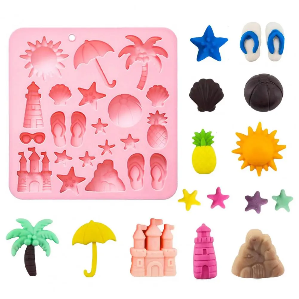 Hawaii Beach Silicone Mold Tropical Summer Ocean Theme Silicone Chocolate Molds for Candy Making for Beach for Chocolate