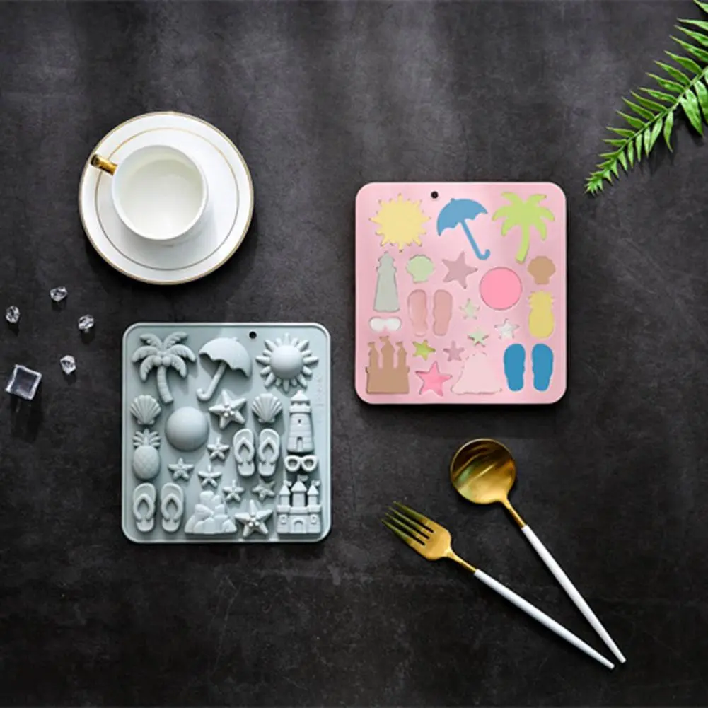 Hawaii Beach Silicone Mold Tropical Summer Ocean Theme Silicone Chocolate Molds for Candy Making for Beach for Chocolate