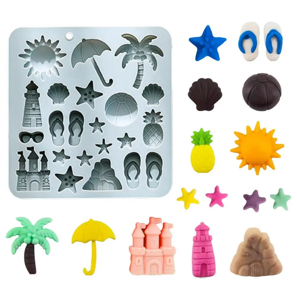 Hawaii Beach Silicone Mold Tropical Summer Ocean Theme Silicone Chocolate Molds for Candy Making for Beach for Chocolate