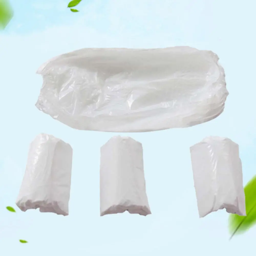 100 Pcs Protective Waterproof Disposable Plastic Arm Sleeves Covers Oversleeves Oil-Proof With Elastic Wrist Kitchen Restaurant