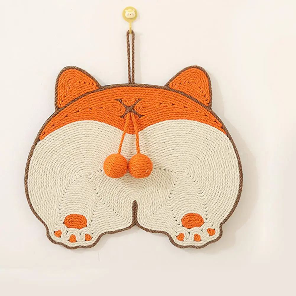Catnip Cat Scratch Board Cartoon Design Sisal Cat Scratcher Mat with Sticker Tape Wall-mounted Anti-scratching Cat Scratching