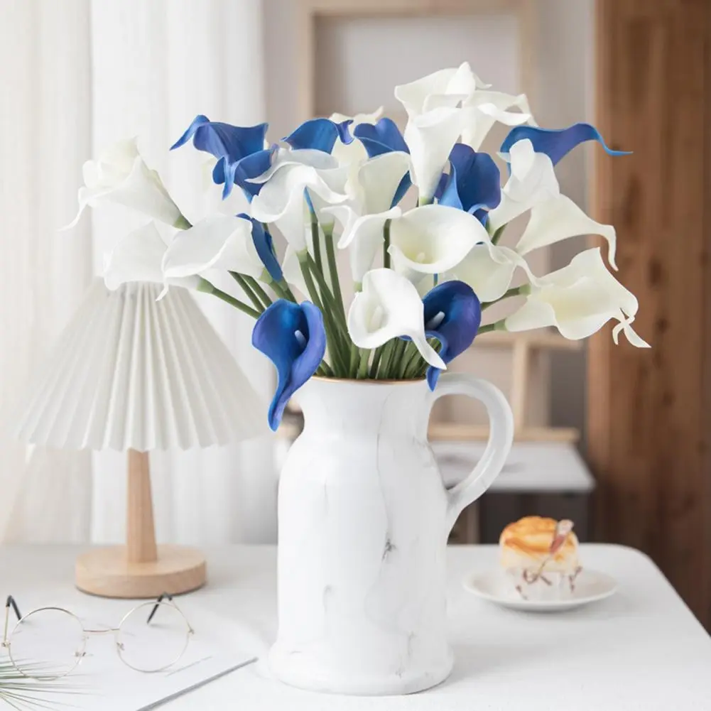 Artificial Calla Lily Realistic Artificial Callalily Branches for Home Office Decor Set of 6 Faux Bloom Plants for Wedding Party