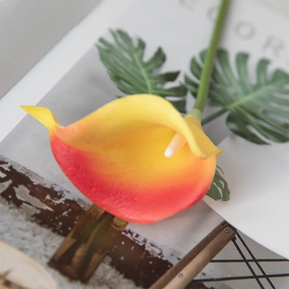 Artificial Calla Lily Realistic Artificial Callalily Branches for Home Office Decor Set of 6 Faux Bloom Plants for Wedding Party