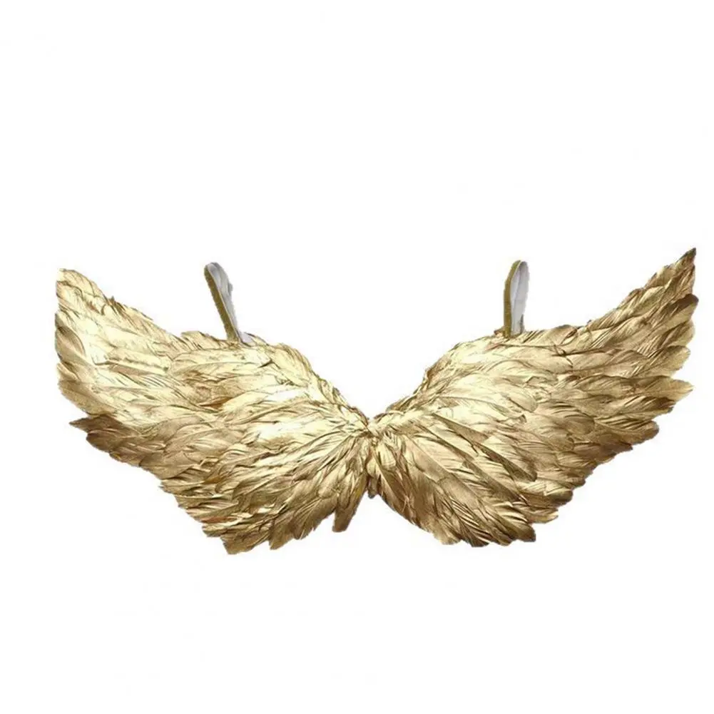 Angel Wing Party Costume Elegant Gold Angel Wings for Adults Children Carnival Masquerade Feather Wings Cosplay for Halloween