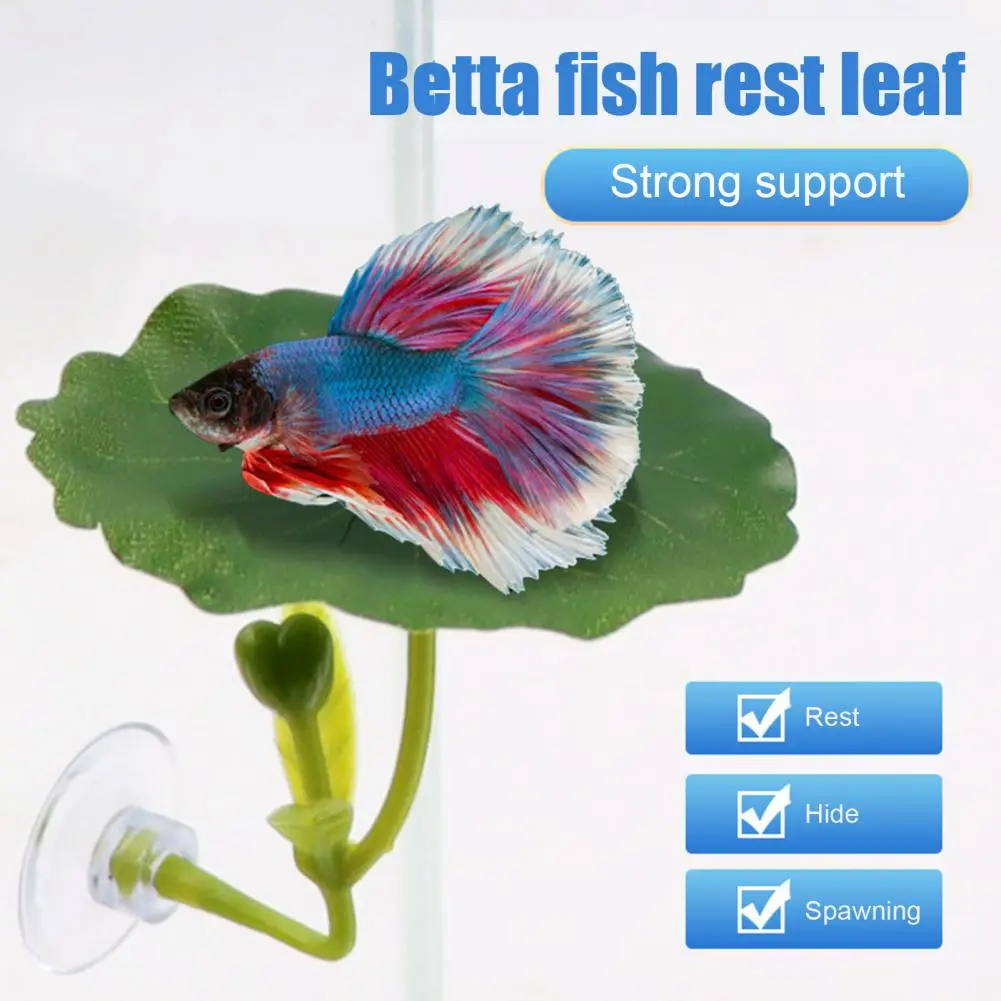 Betta Fish Safety Structure for Aquarium Aquarium Decor Set Betta Fish Leaf Pad Plastic Plants Hammock Tank for Natural for Fins