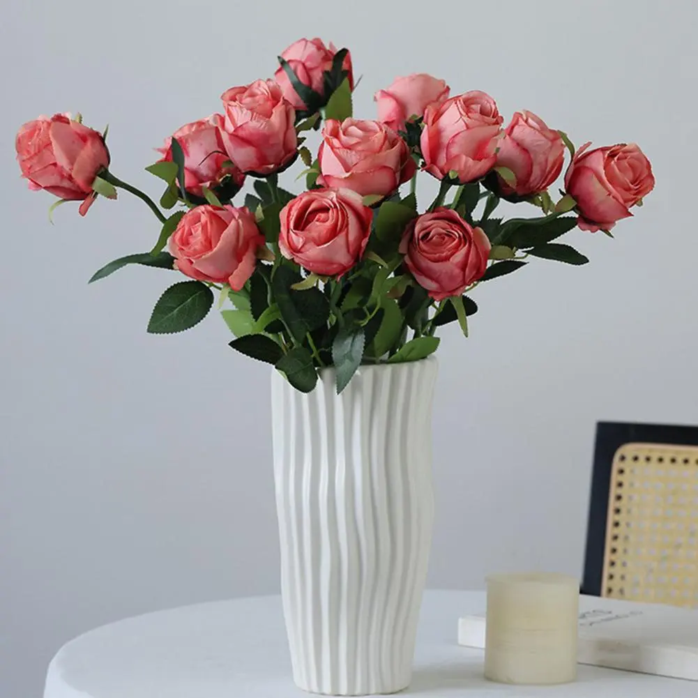 Realistic Fake Roses Realistic Artificial Rose Flowers for Wedding Home Decor Long-lasting Faux Roses with Stems Fake for Home