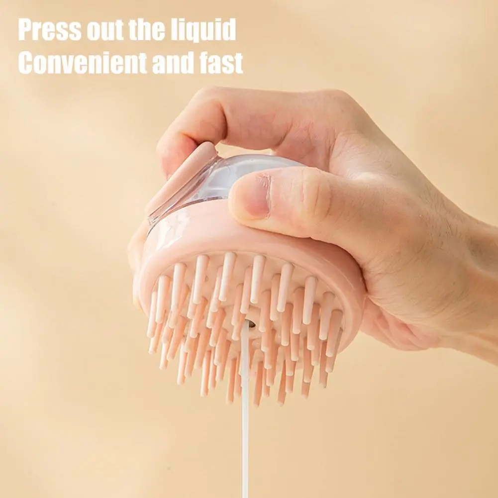 Comfortable Pet Shower Brush Ergonomic Pet Bath Brush with Shampoo Dispenser for Massage Actions All-in-one Shower for Pets