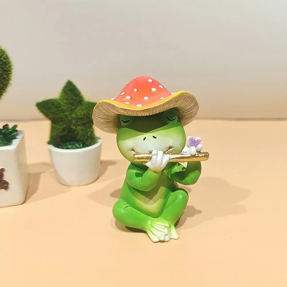 Vivid Frog Garden Accent Resin Frog Garden Sculpture Music Band Figurine for Outdoor Pond Decoration Farm Balcony for Garden