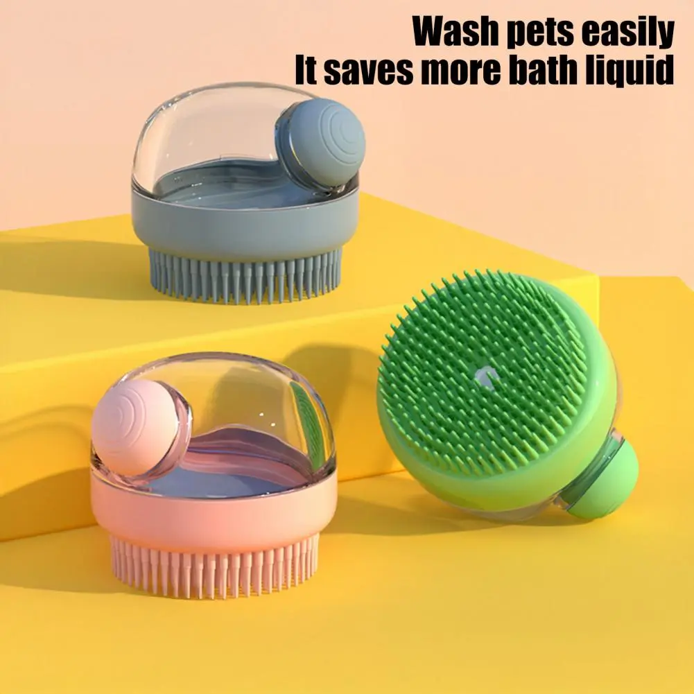 Comfortable Pet Shower Brush Ergonomic Pet Bath Brush with Shampoo Dispenser for Massage Actions All-in-one Shower for Pets