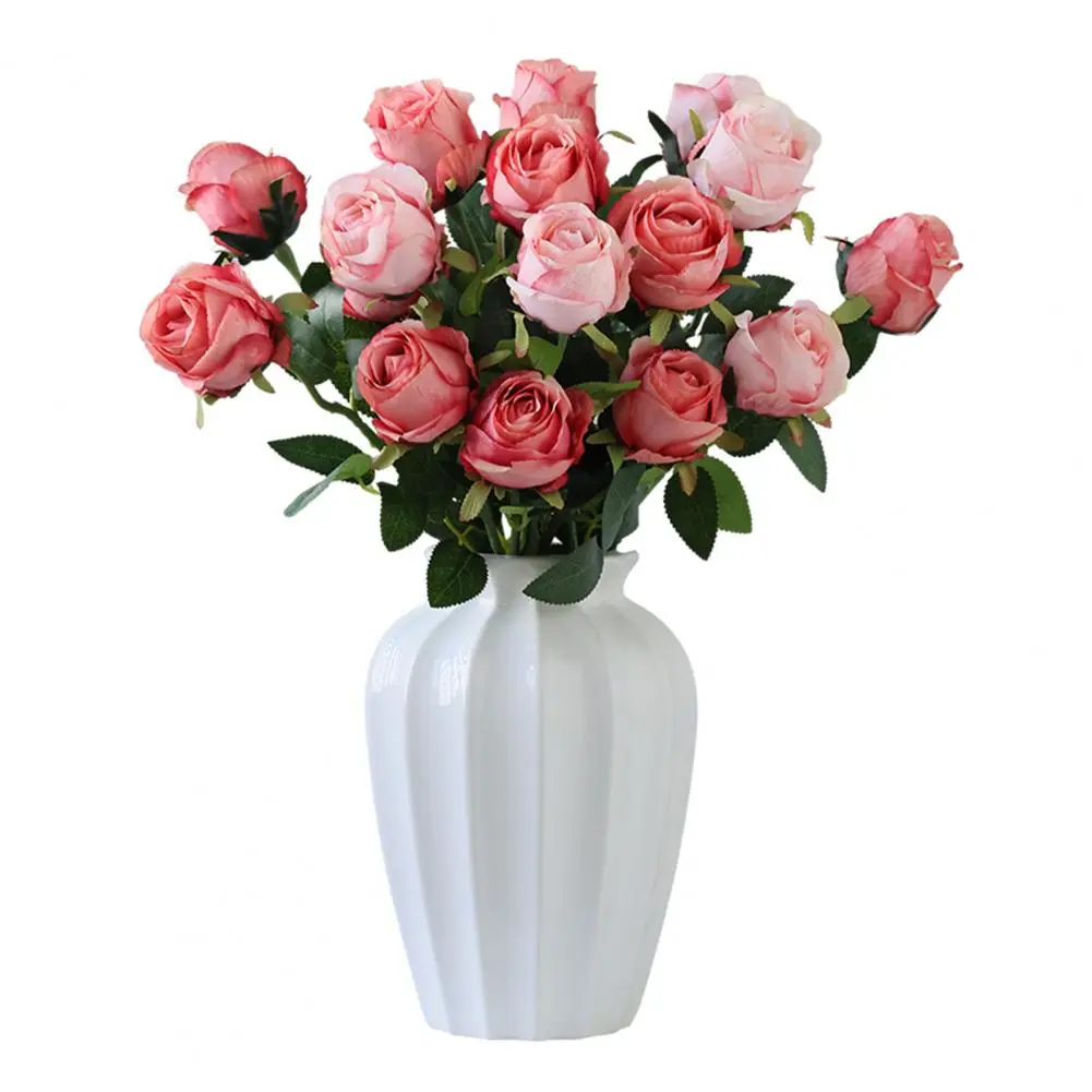 Realistic Fake Roses Realistic Artificial Rose Flowers for Wedding Home Decor Long-lasting Faux Roses with Stems Fake for Home