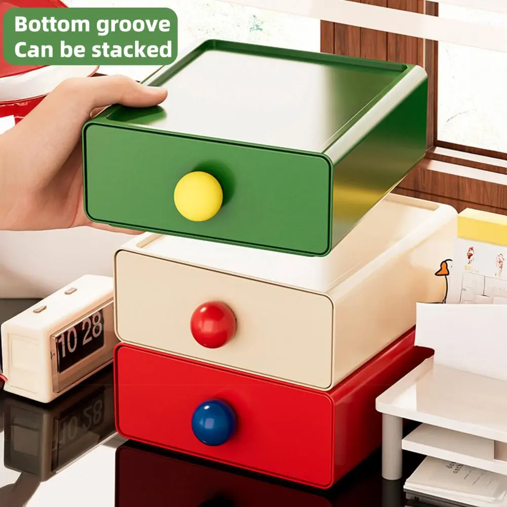 Moisture-proof Storage Container Stackable Drawer Storage Boxes for Desk Organization Capacity Waterproof Dust-proof Organizer