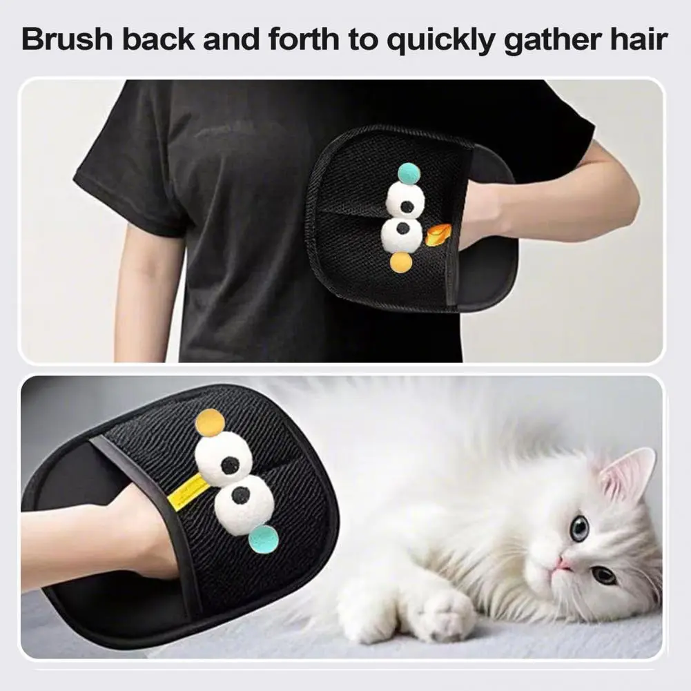 Flexible Pet Hair Removal Tool Pet Hair Remover Gloves Cartoon Design Electrostatic Grooming Glove for Cats Dogs for Couch