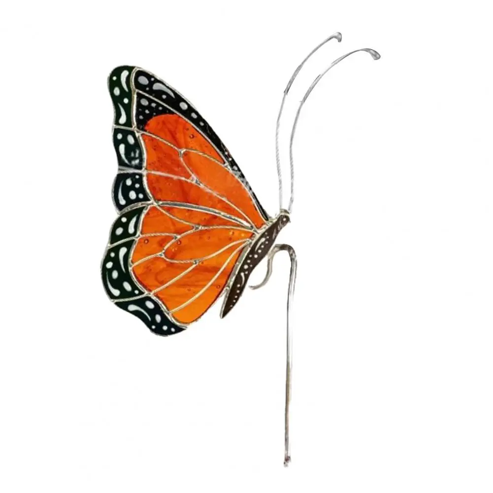 Nature-inspired Home Decor Butterfly Sun Catcher Garden Decor Set Flowerpot Insert Stained Plant Stake for Outdoor for Gardens