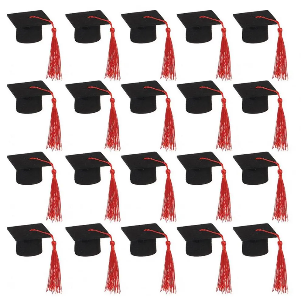 20pcs Mini Graduation Cap Doctoral Caps Mini Cute Graduation Cap Party Graduation Small Grad Hat Bottle Caps