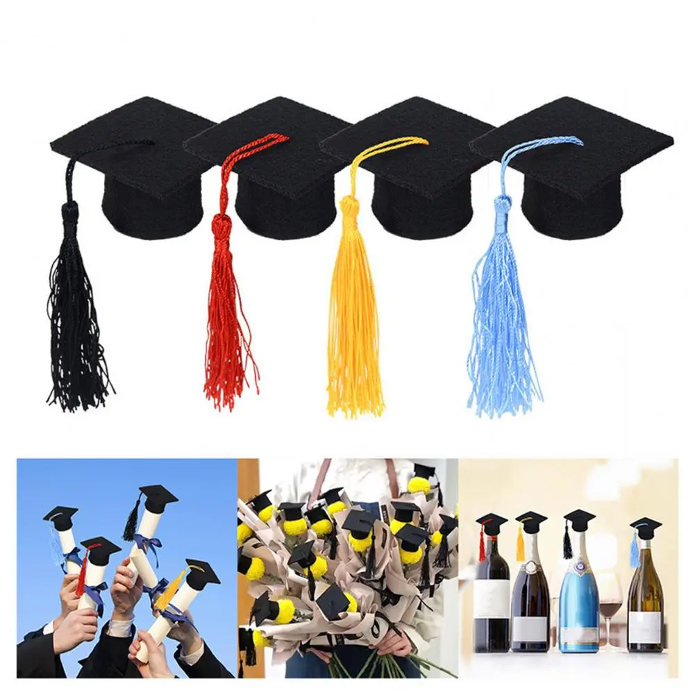 20pcs Mini Graduation Cap Doctoral Caps Mini Cute Graduation Cap Party Graduation Small Grad Hat Bottle Caps