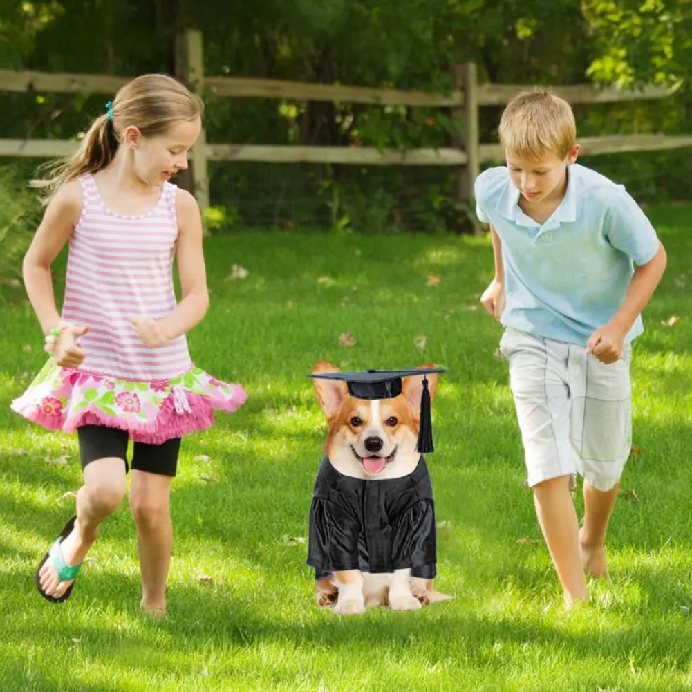 Machine-washable Pet Graduation Gown Pet Graduation Costume Set for Dogs Cats 2025 Cap Gown with Tassel for Graduation for Pets