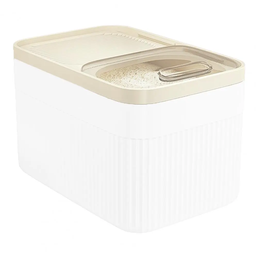 Locking Design Pet Food Container Capacity Rice Bucket with Measuring Cup Transparent Cover Food Grade Plastic Sealed for Long