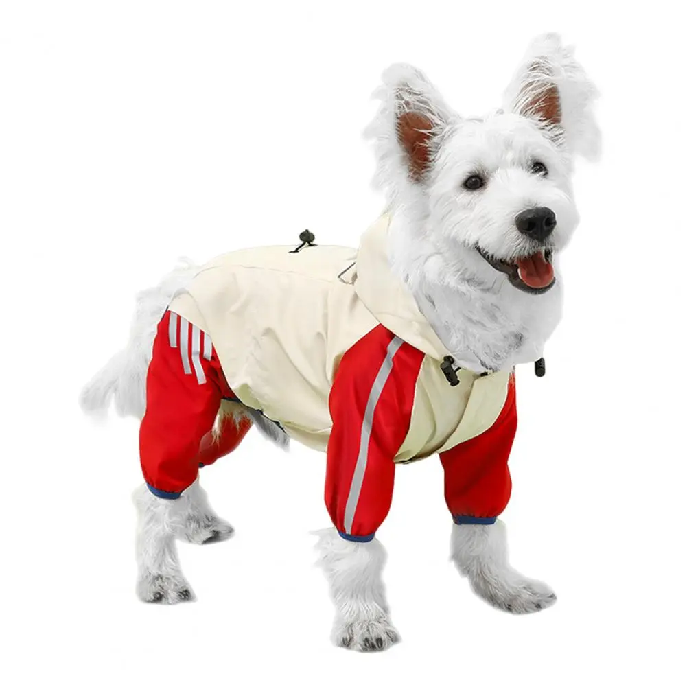 Full Body Cover Dog Raincoat Waterproof Hooded Dog Raincoat with Reflective Strips for Small Medium Dogs Pet Poncho for Small