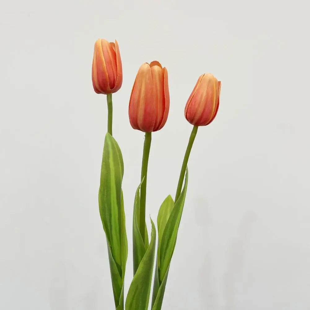 Fake Tulip Vibrant Simulated Tulips with Multi-layered Petals for Home Garden Decor Realistic Bright Colors Iron Wire Plastic