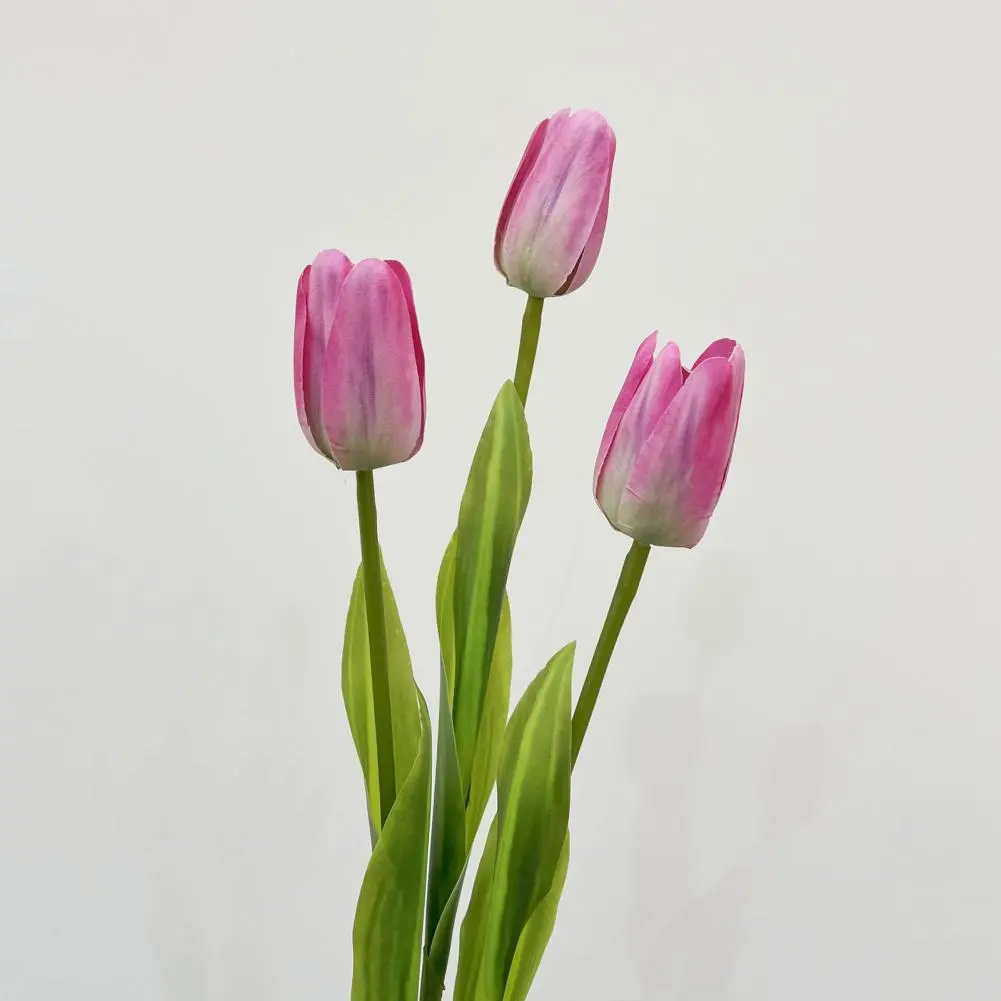 Fake Tulip Vibrant Simulated Tulips with Multi-layered Petals for Home Garden Decor Realistic Bright Colors Iron Wire Plastic
