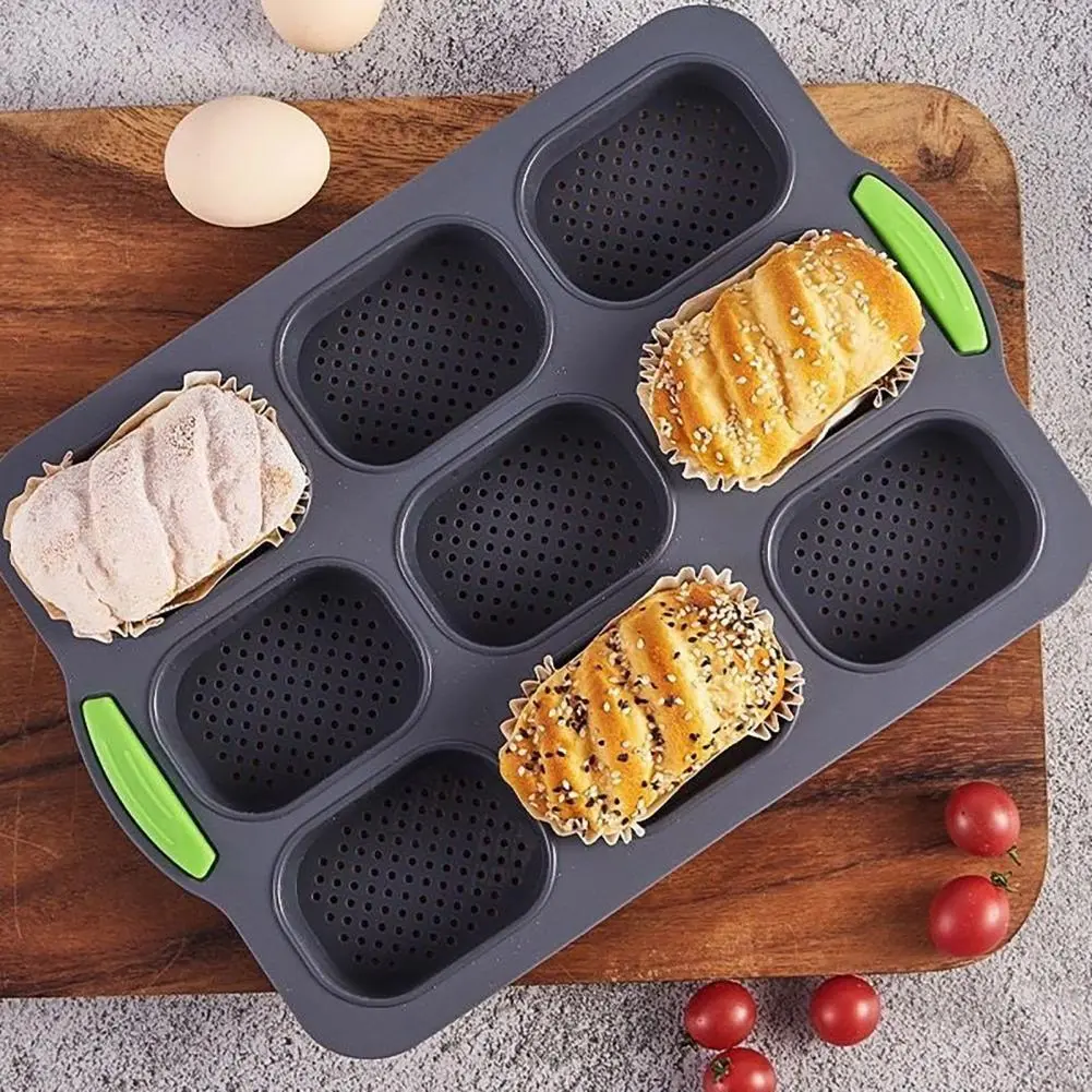 Unique Bottom Pattern Baguette Tray Non-stick Silicone Baguette Mold Baking Tray Set High Temperature Resistant Kitchen for Food