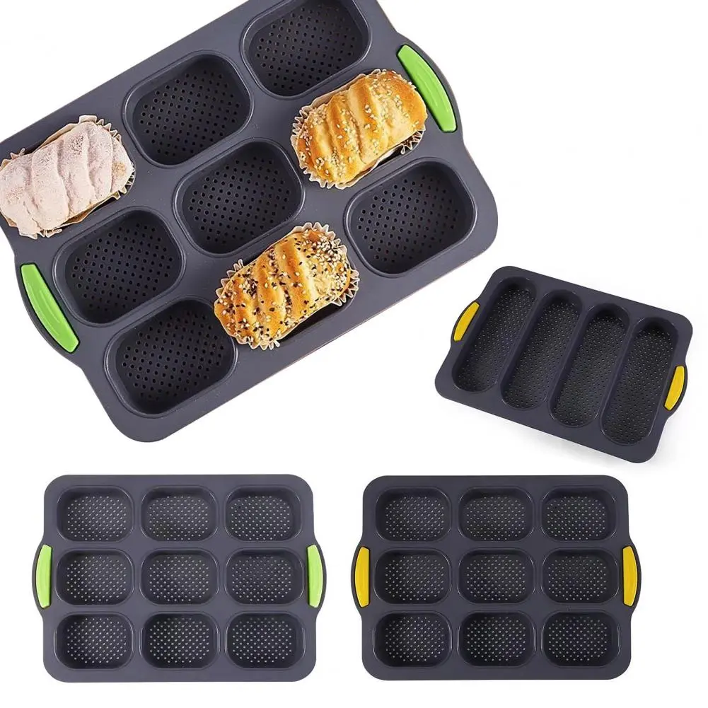 Unique Bottom Pattern Baguette Tray Non-stick Silicone Baguette Mold Baking Tray Set High Temperature Resistant Kitchen for Food