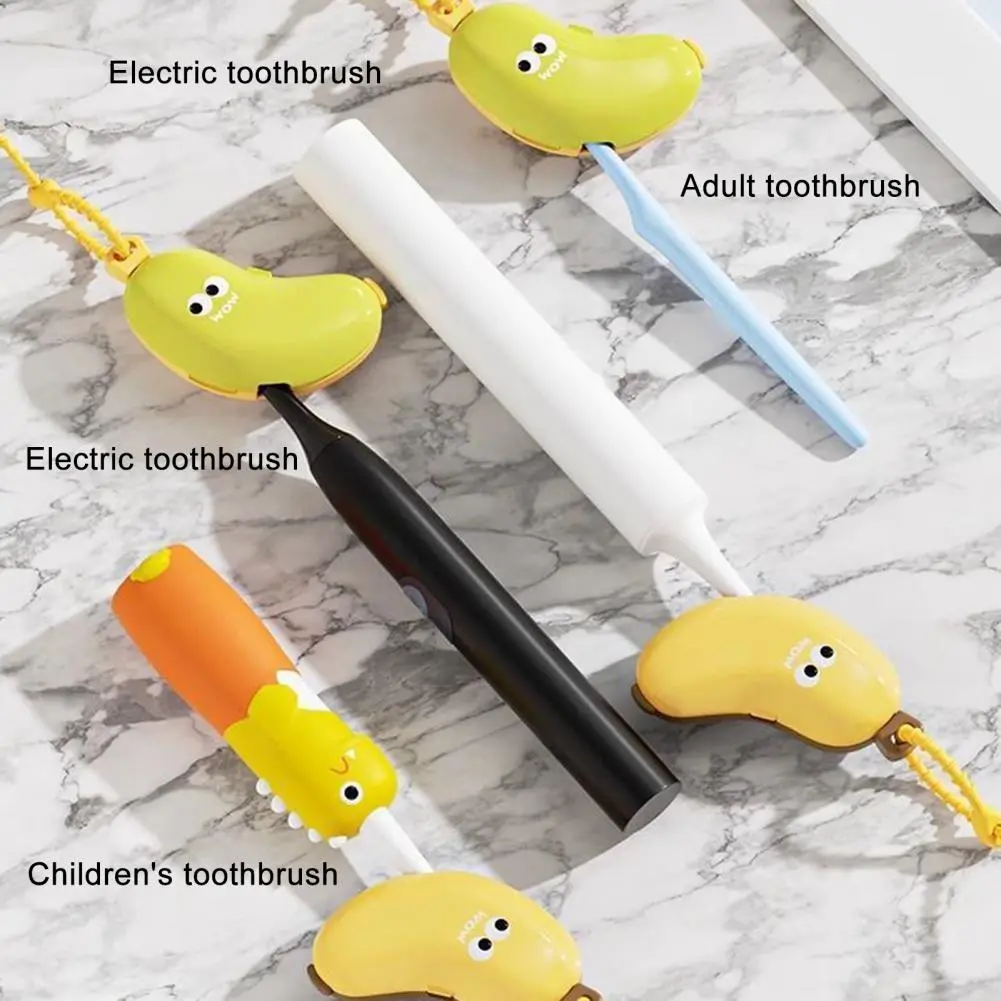 Compact Toothbrush Container Banana-shaped Toothbrush Cover Toothpaste Dispenser Travel Case Set Compact Portable for Oral