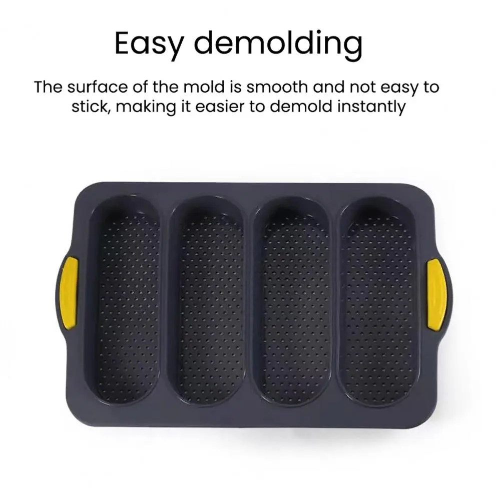 Unique Bottom Pattern Baguette Tray Non-stick Silicone Baguette Mold Baking Tray Set High Temperature Resistant Kitchen for Food